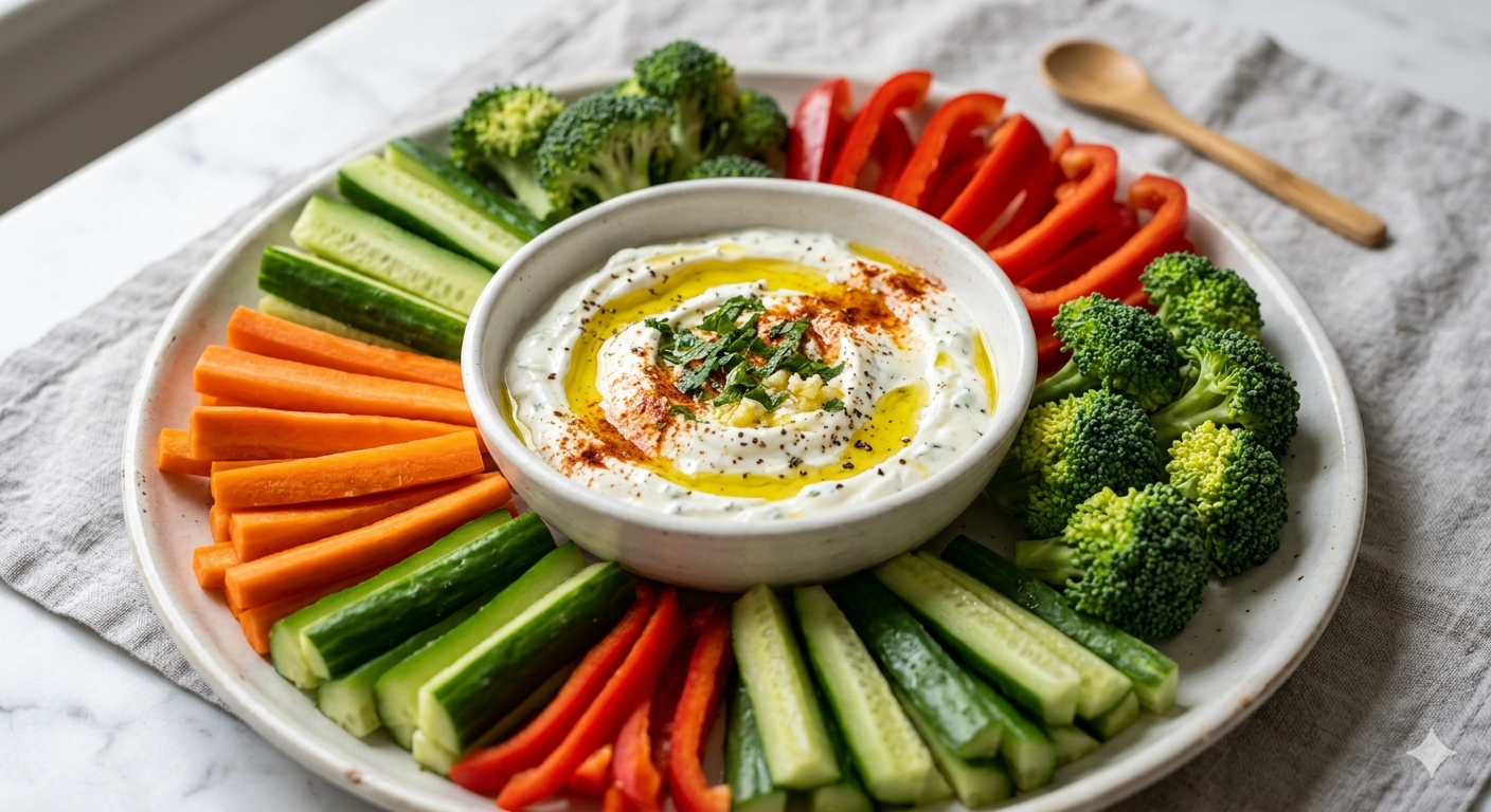 Sebze Çubukları & Yoğurt Dip